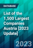 List of the 1,500 Largest Companies Austria [2023 Update]- Product Image